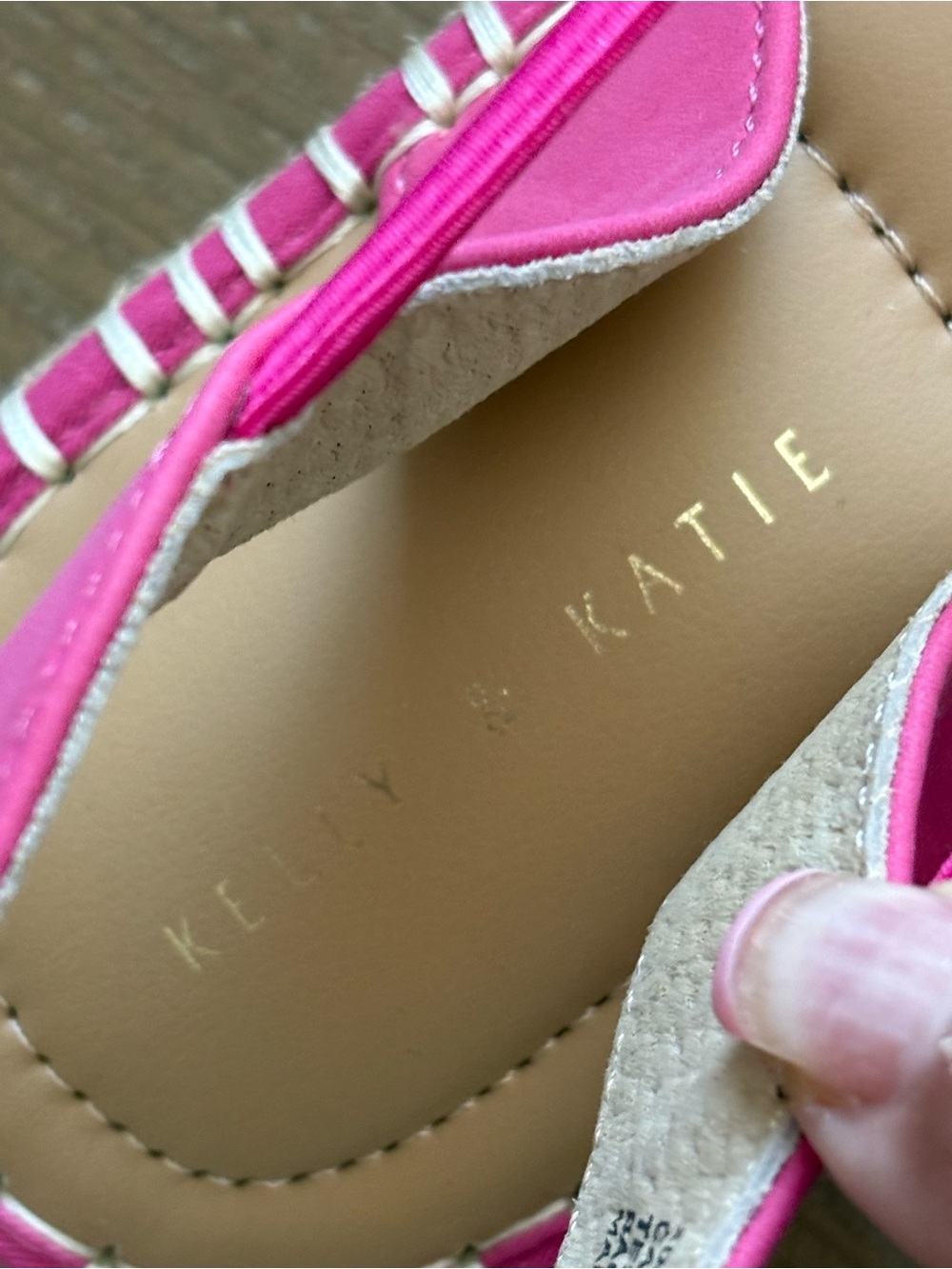 Kelly & Katie Hot Pink Knit Espadrille Slingback Flats - Picture 3 of 4